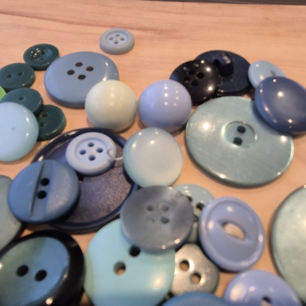 Assorted Blue and Green  Unique Buttons - Picture 3 of 4